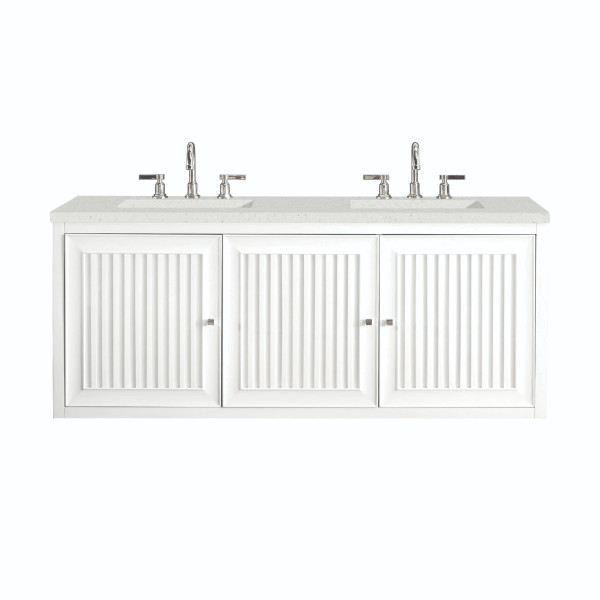 James Martin E645-V60D-GW-3LDL 60" Vanity Glossy White w/ 3 CM Lime Delight Top