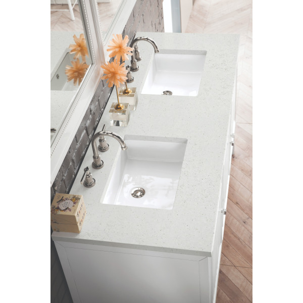James Martin E645-V60D-GW-3LDL 60" Vanity Glossy White w/ 3 CM Lime Delight Top
