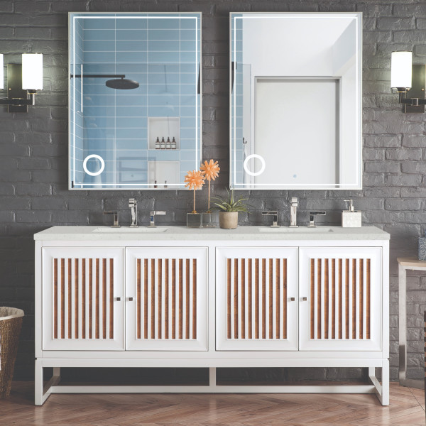 James Martin E645-V72-GW-3LDL 72" Vanity Glossy White w/ 3 CM Lime Delight Top