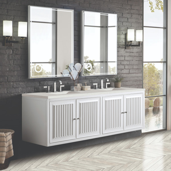 James Martin E645-V72-GW-3LDL 72" Vanity Glossy White w/ 3 CM Lime Delight Top
