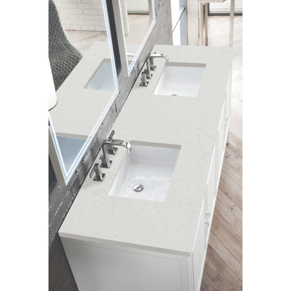 James Martin E645-V72-GW-3LDL 72" Vanity Glossy White w/ 3 CM Lime Delight Top