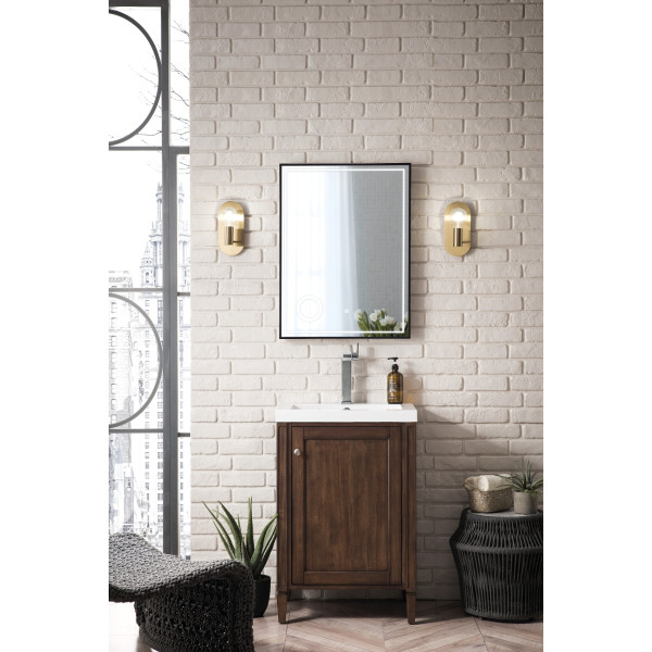 James Martin E652V24OWG 24" Cabinet w/ White Glossy Composite Countertop