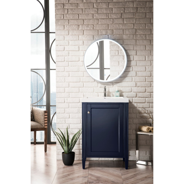 James Martin E652V24OWG 24" Cabinet w/ White Glossy Composite Countertop
