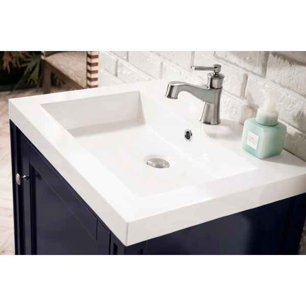 James Martin E652V24OWG 24" Cabinet w/ White Glossy Composite Countertop