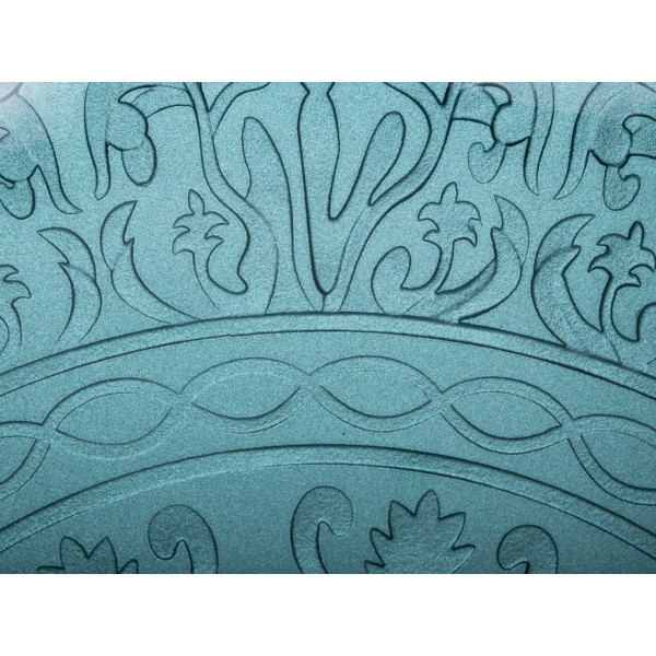 Eden Bath EB_GS03 Teal Glass Bathroom Vessel Sink with Embossed Pattern