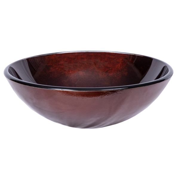 Eden Bath EB_GS09 Red Copper Reflections Bathroom Glass Vessel Sink