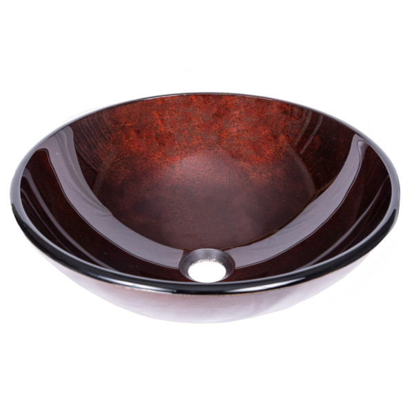 Eden Bath EB_GS09 Red Copper Reflections Bathroom Glass Vessel Sink