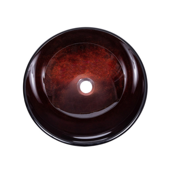 Eden Bath EB_GS09 Red Copper Reflections Bathroom Glass Vessel Sink