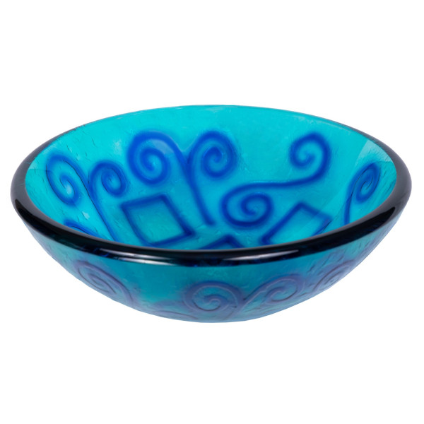 Eden Bath EB_GS16 Green And Blue Swirls Tempered Glass Vessel Sink