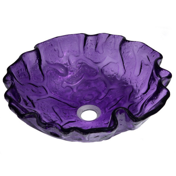 Eden Bath EB_GS20 Purple Free form Wave Glass Vessel Sink