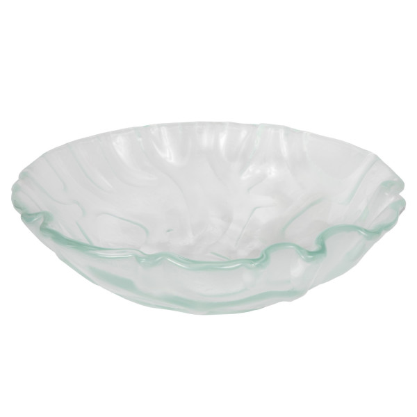 Eden Bath EB_GS42 Above Mounted Freeform Wave Glass Vessel Sink In Clear Glass