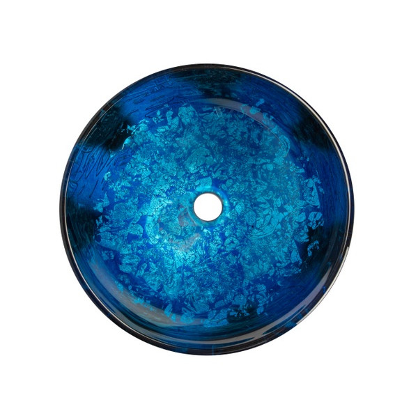 Eden Bath EB_GS63 Vibrant Blue Foil Glass Vessel Sink