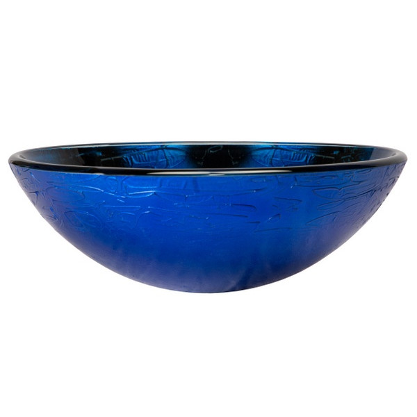 Eden Bath EB_GS63 Vibrant Blue Foil Glass Vessel Sink