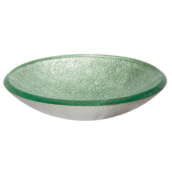 Eden Bath EB_GS69 Pale Green Pearls Embossed Glass Vessel Sink