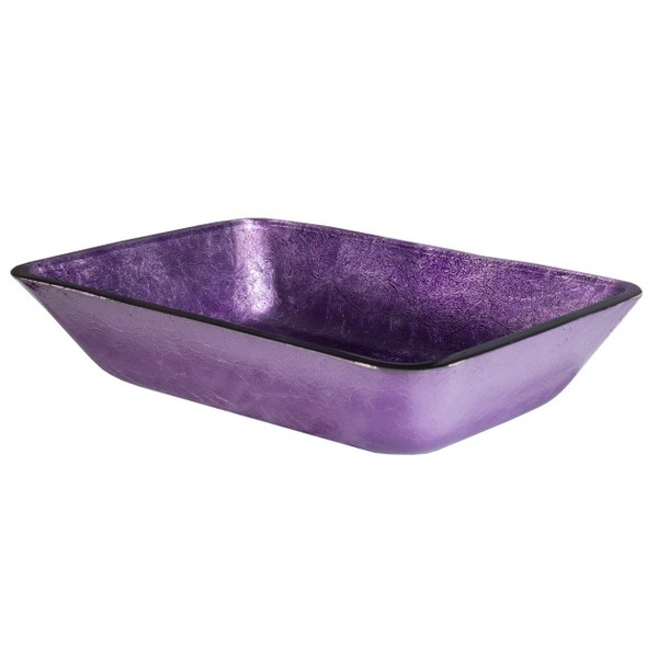 Eden Bath EB_GS78 Rectangular Purple Foil Glass Vessel Sink
