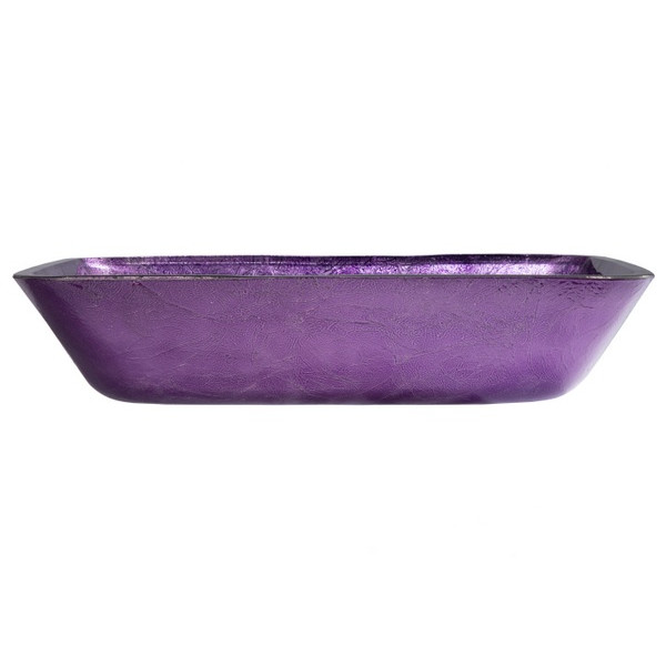 Eden Bath EB_GS78 Rectangular Purple Foil Glass Vessel Sink