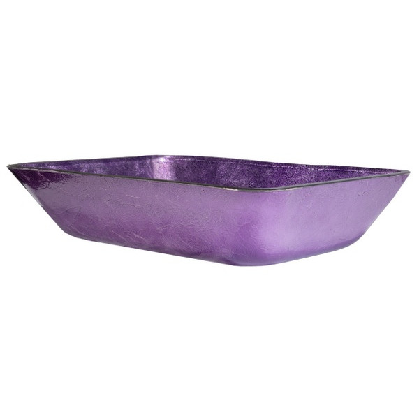 Eden Bath EB_GS78 Rectangular Purple Foil Glass Vessel Sink