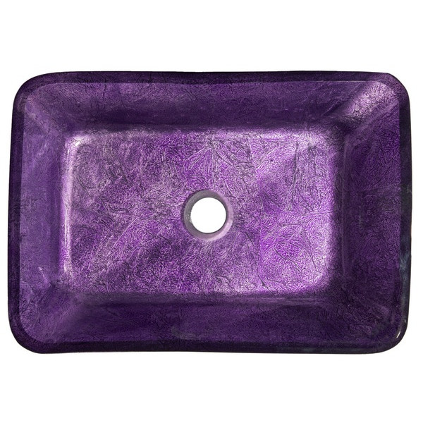 Eden Bath EB_GS78 Rectangular Purple Foil Glass Vessel Sink