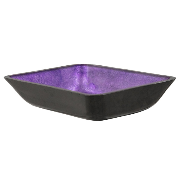 Eden Bath EB_GS81 Rectangular Purple Foil Glass Vessel Sink with Black Exterior