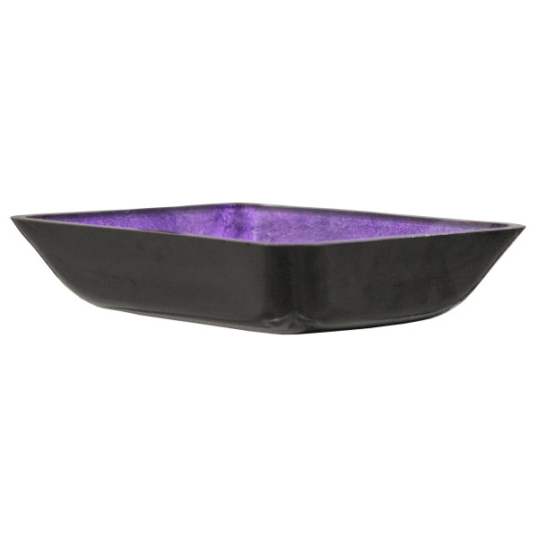 Eden Bath EB_GS81 Rectangular Purple Foil Glass Vessel Sink with Black Exterior