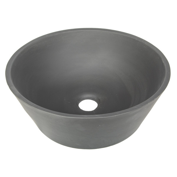 Eden Bath EB_N001CB 16 Inch Concrete Round Sloped Vessel Sink In Charcoal