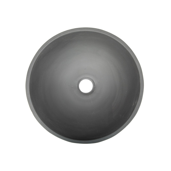 Eden Bath EB_N001CB 16 Inch Concrete Round Sloped Vessel Sink In Charcoal