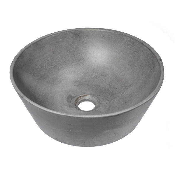 Eden Bath EB_N001DG 16 Inch Concrete Round Sloped Vessel Sink In Dark Gray