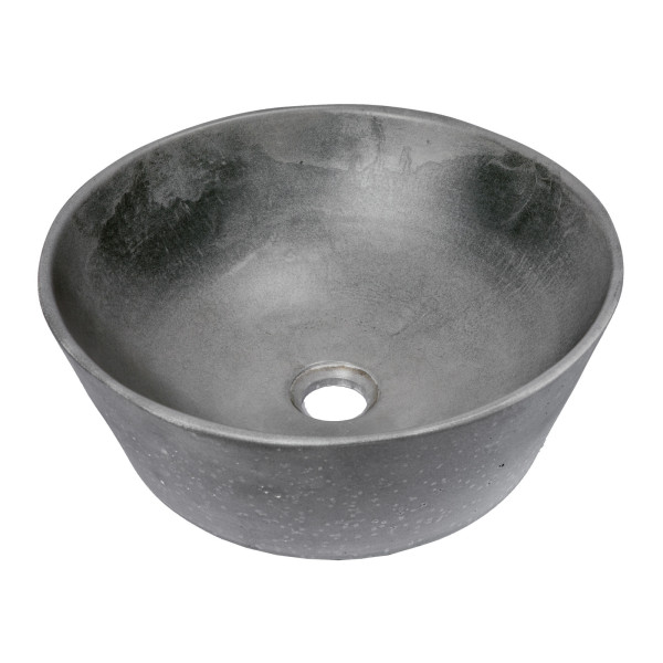 Eden Bath EB_N001DG 16 Inch Concrete Round Sloped Vessel Sink In Dark Gray