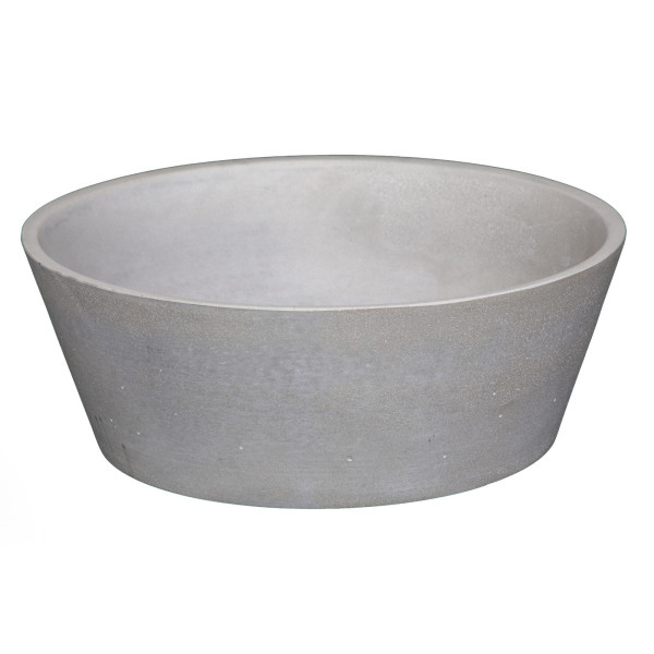 Eden Bath EB_N001LG 16 Inch Concrete Round Sloped Vessel Sink In Light Gray