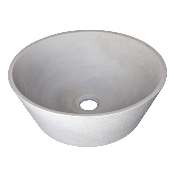 Eden Bath EB_N001LG 16 Inch Concrete Round Sloped Vessel Sink In Light Gray