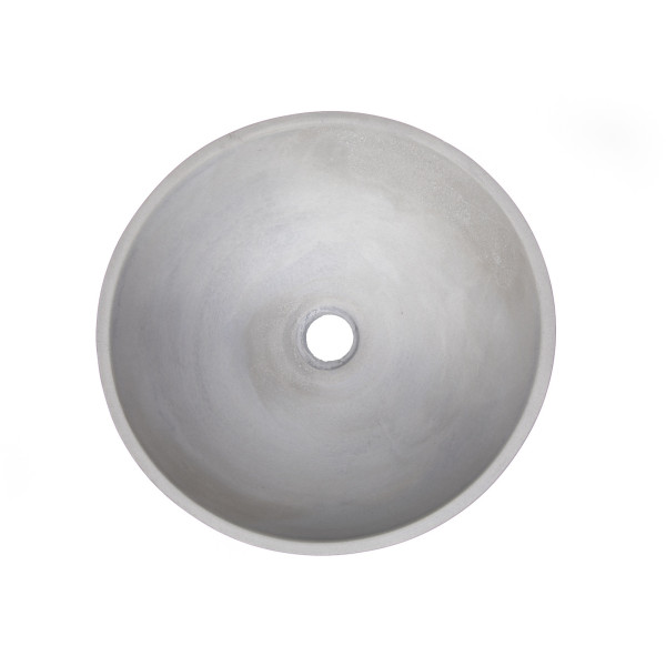 Eden Bath EB_N001LG 16 Inch Concrete Round Sloped Vessel Sink In Light Gray