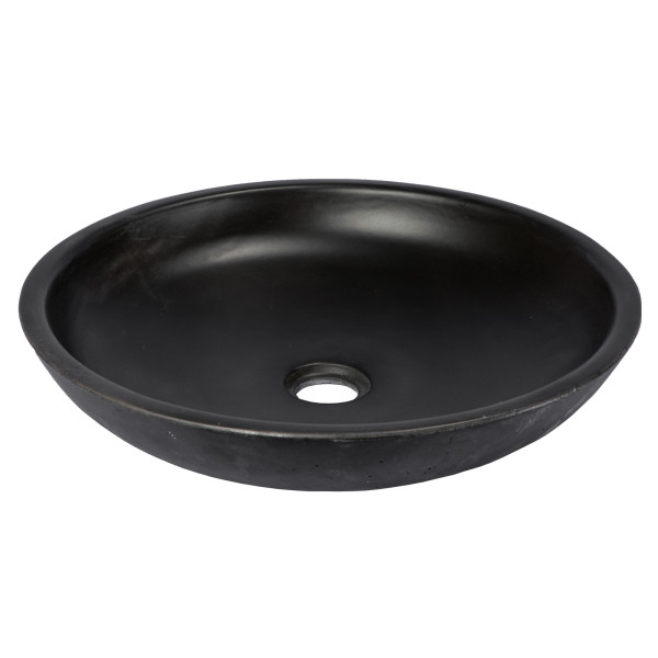 Eden Bath EB_N002CB 17 Inch Concrete Shallow Round Vessel Sink In Charcoal