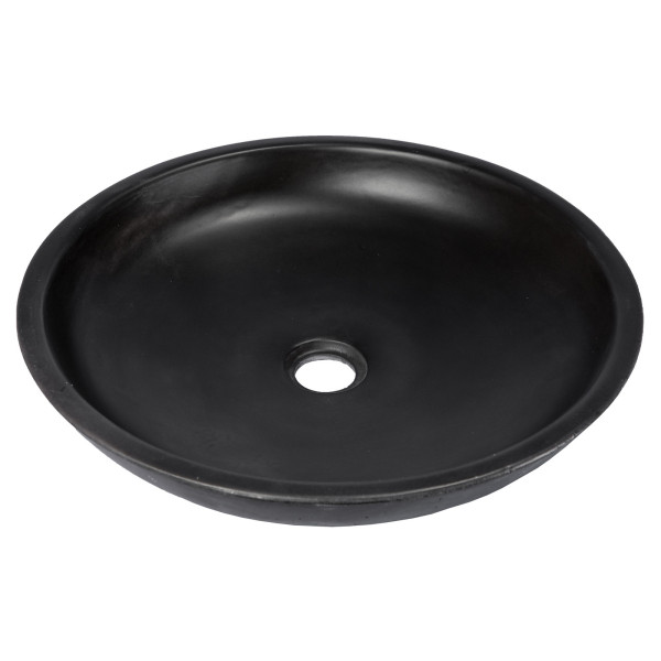 Eden Bath EB_N002CB 17 Inch Concrete Shallow Round Vessel Sink In Charcoal