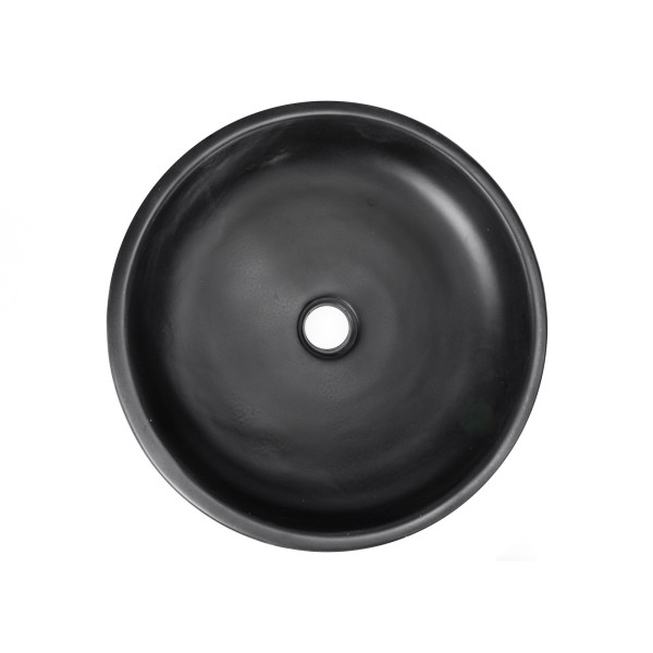 Eden Bath EB_N002CB 17 Inch Concrete Shallow Round Vessel Sink In Charcoal