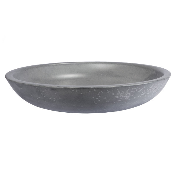 Eden Bath EB_N002DG 17 Inch Concrete Shallow Round Vessel Sink In Dark Gray