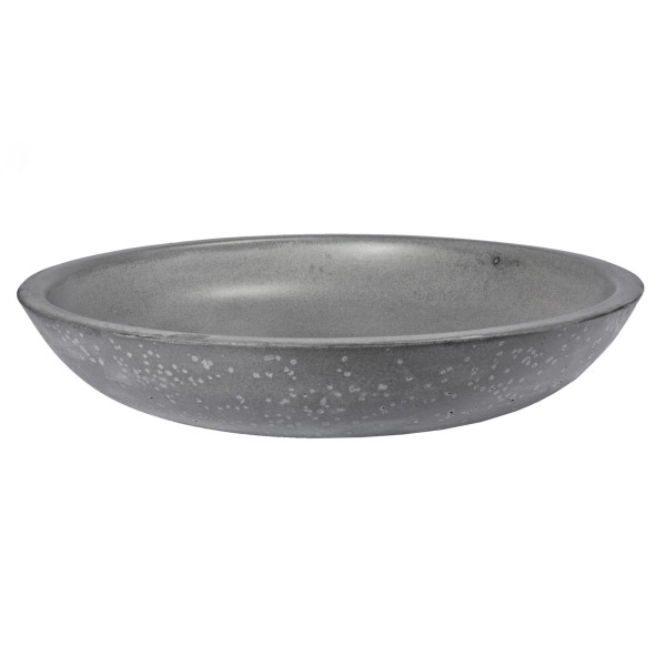 Eden Bath EB_N002DG 17 Inch Concrete Shallow Round Vessel Sink In Dark Gray