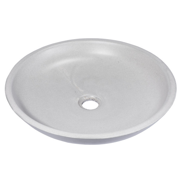Eden Bath EB_N002LG 17 Inch Concrete Shallow Round Vessel Sink In Light Gray