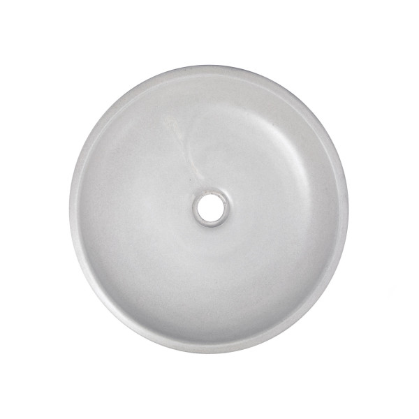 Eden Bath EB_N002LG 17 Inch Concrete Shallow Round Vessel Sink In Light Gray