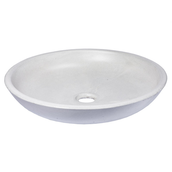 Eden Bath EB_N002LG 17 Inch Concrete Shallow Round Vessel Sink In Light Gray
