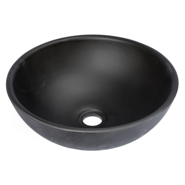 Eden Bath EB_N003CB 14 Inch Small Concrete Round Vessel Sink In Charcoal