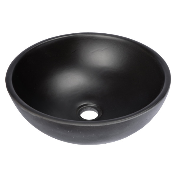 Eden Bath EB_N003CB 14 Inch Small Concrete Round Vessel Sink In Charcoal