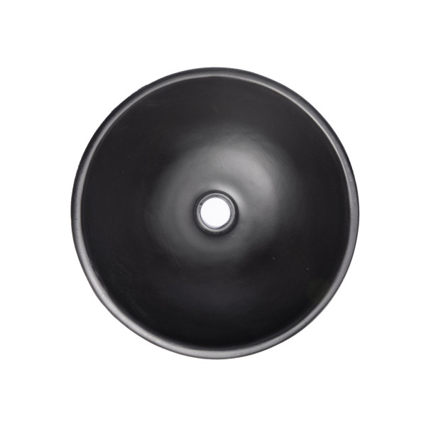 Eden Bath EB_N003CB 14 Inch Small Concrete Round Vessel Sink In Charcoal