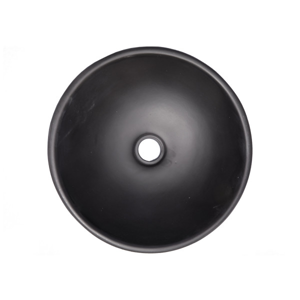 Eden Bath EB_N003CB 14 Inch Small Concrete Round Vessel Sink In Charcoal