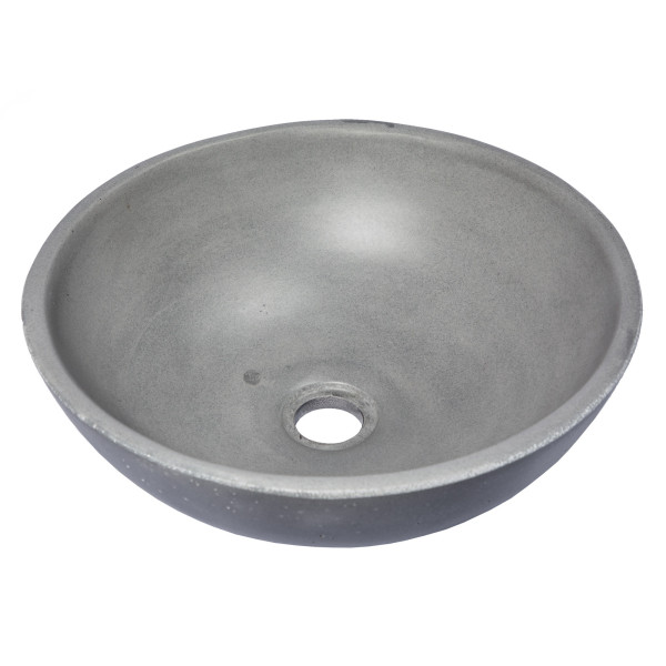 Eden Bath EB_N003DG 14 Inch Small Concrete Round Vessel Sink In Dark Gray