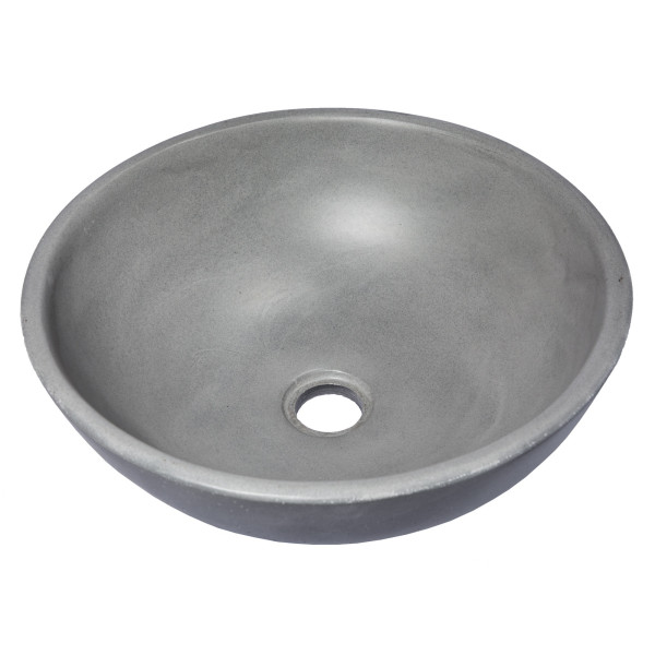 Eden Bath EB_N003DG 14 Inch Small Concrete Round Vessel Sink In Dark Gray