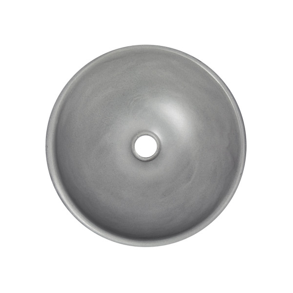 Eden Bath EB_N003DG 14 Inch Small Concrete Round Vessel Sink In Dark Gray