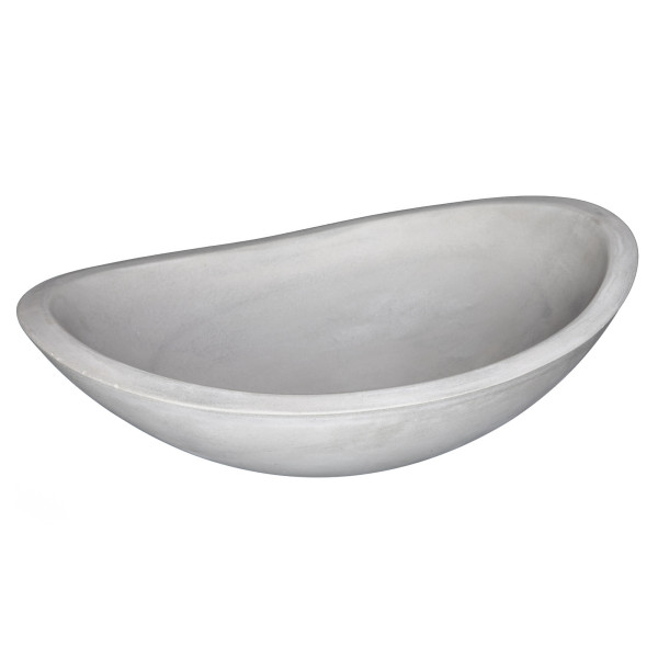 Eden Bath EB_N005LG Concrete Canoe Oval Vessel Sink In Light Gray