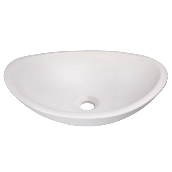 Eden Bath EB_N005WH Concrete Canoe Vessel Sink - White