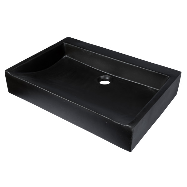 Eden Bath EB_N006CB Rectangular Sloped Concrete Vessel Sink - Charcoal