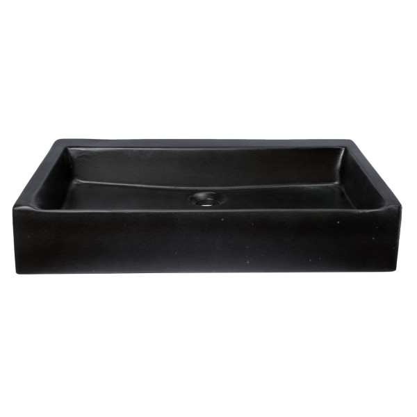Eden Bath EB_N006CB Rectangular Sloped Concrete Vessel Sink - Charcoal